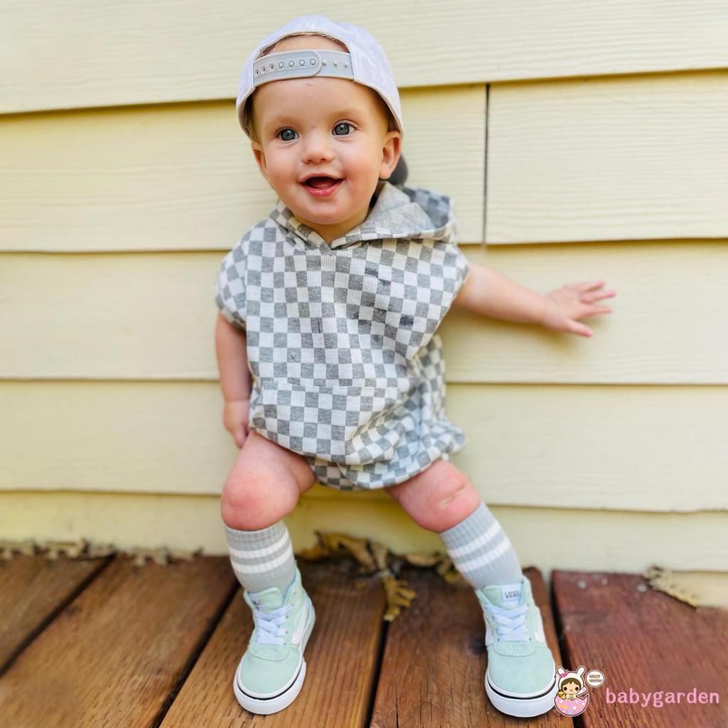 Bộ Áo Liền Quần Tay Ngắn Thoáng Khí Có Mũ Trùm Thoáng Khí Dễ Thương Cho Bé 3 Tháng Tuổi Nhảy 3 Tháng Tuổi