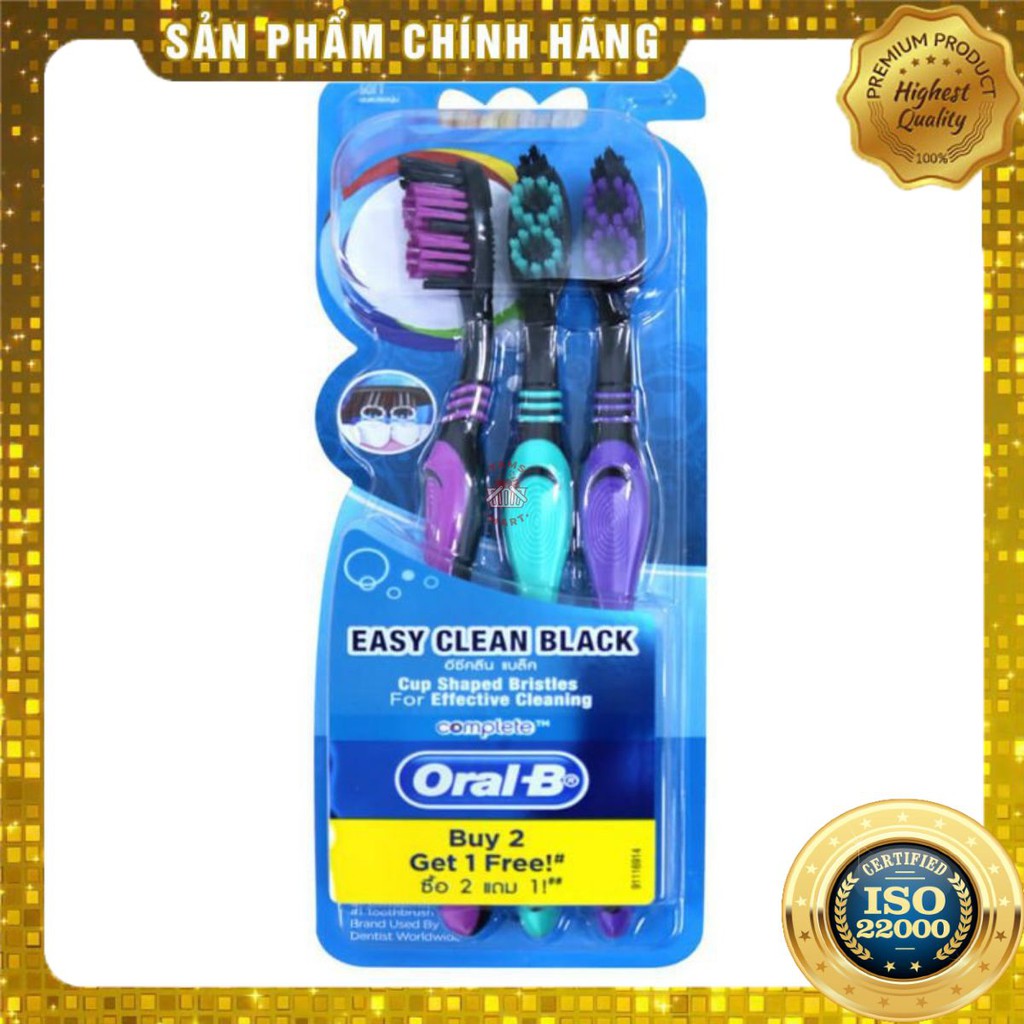 [ Yams Mart ] Bàn Chải Đánh Răng Oral-B Siêu Mềm Đen (Mua 2 cây tặng 1)