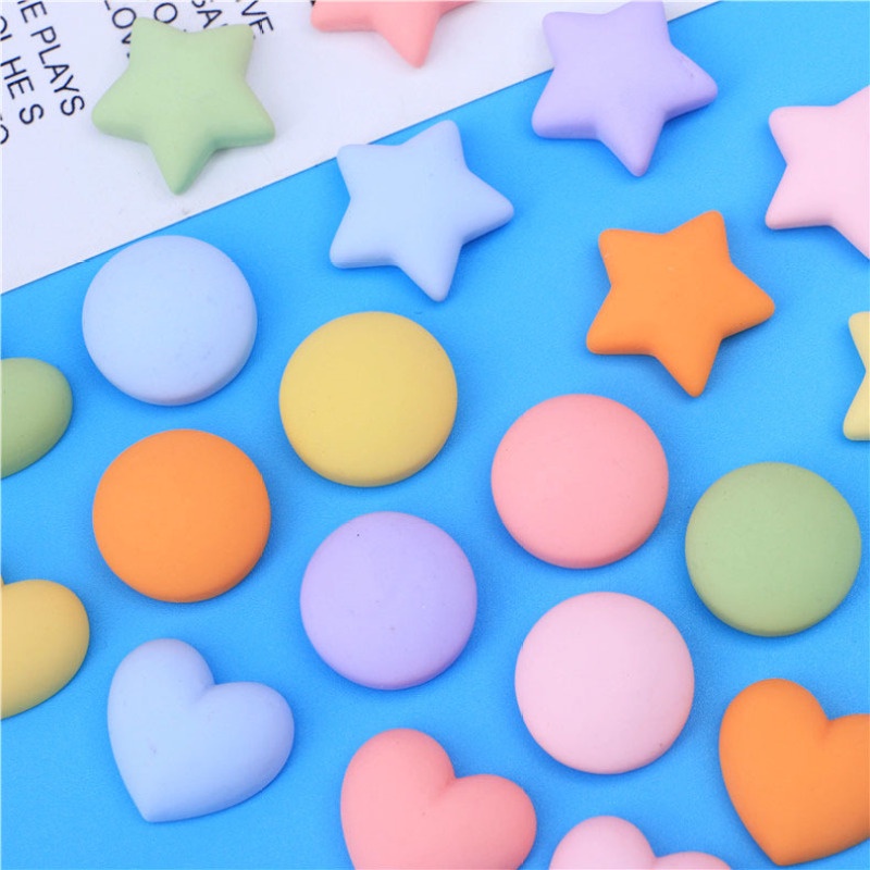 Set 10 phụ kiện hình ngôi sao/ trái tim/ tròn dùng trang trí ốp điện thoại/ túi xách/ quần áo