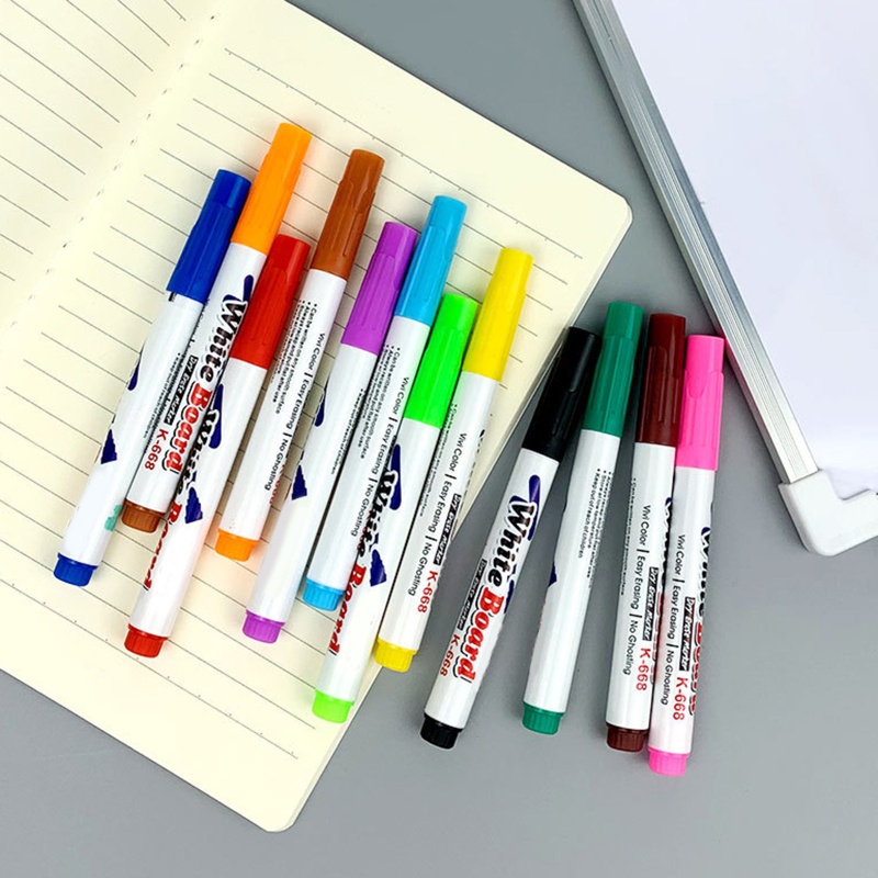 Set 12 Bút Lông Viết Bảng Có Thể Xóa Được Nhiều Màu Sắc Dành Cho Văn Phòng / Trường Học