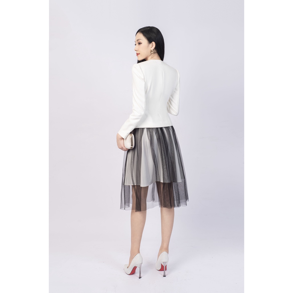 Áo vest cổ tròn, vạt lệch MMOutfit V0820163