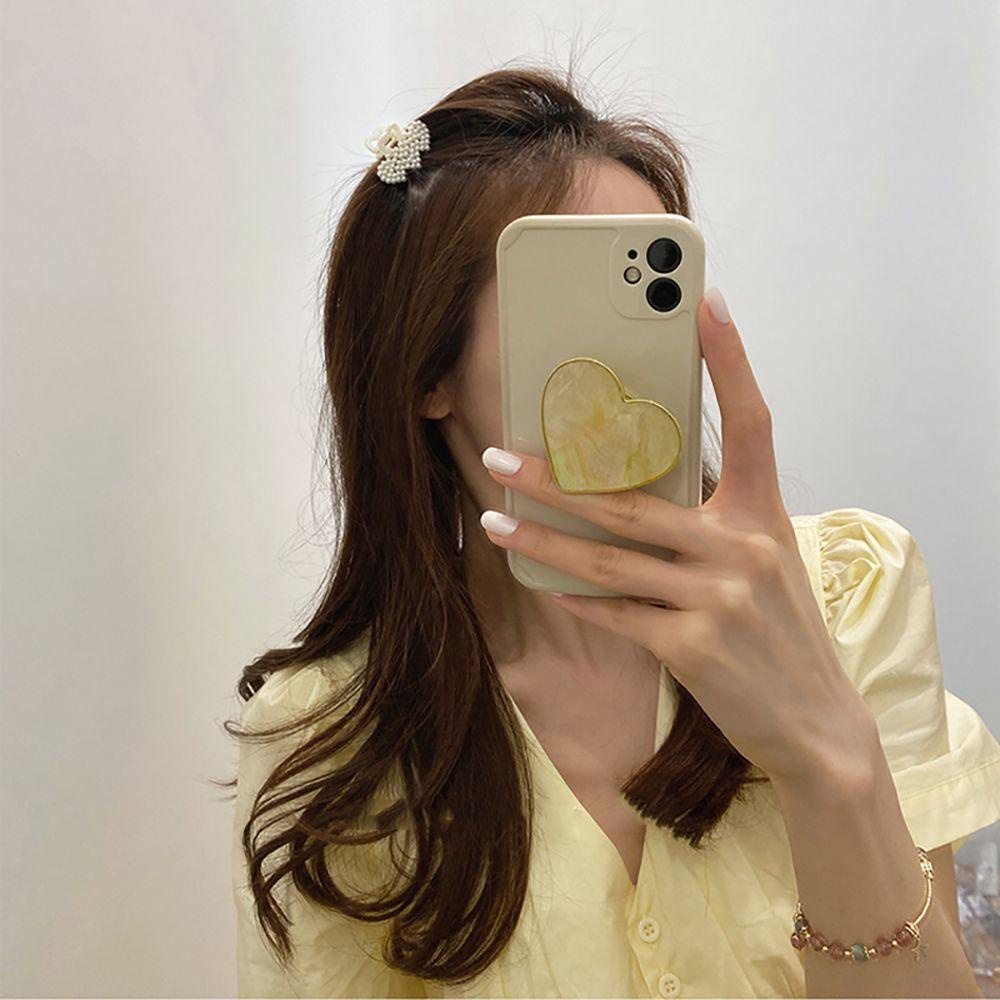 Kẹp Tóc Hình Nơ Họa Tiết Trái Tim Lấp Lánh Phong Cách Tối Giản Hàn Quốc