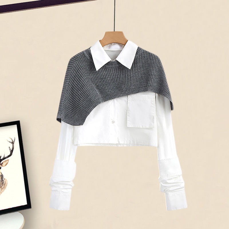 Set Áo sơ mi và Chân váy lưng cao thời trang mùa xuân 2021 cho nữ