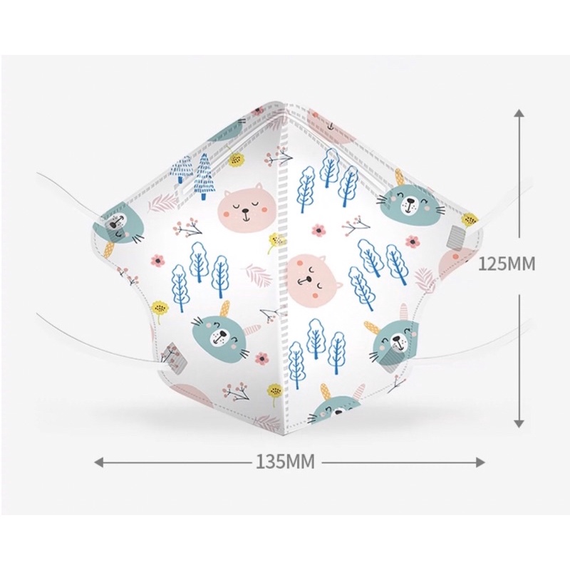 Set 10 Khẩu trang KN 95 nhiều màu cute cho bé từ 4-10 tuổi