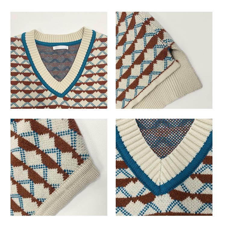 Áo Sát Nách Xiaozhainv Dệt Kim Cổ Chữ V Họa Tiết Kẻ Sọc Phong Cách Retro Hàn Quốc Dễ Phối Đồ Dành Cho Học Sinh | BigBuy360 - bigbuy360.vn