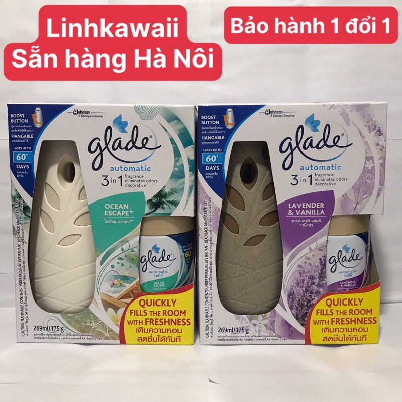 Máy Xịt Phòng Tự Động GLADE 3in1 (có thể chọn mùi hương)