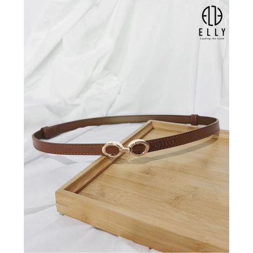 Dây lưng ELLY nữ da thật Nâu Đen – ED62