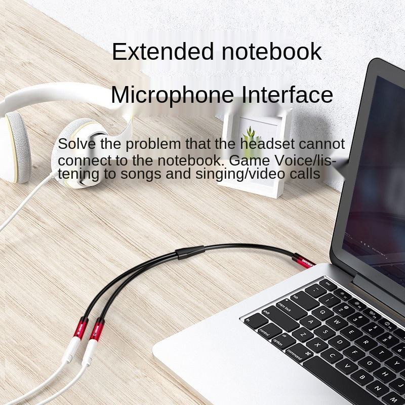 Two-in-one audio cable headphone jack 3.5mm splitter converter microphone single-hole headset microphone | BigBuy360 - bigbuy360.vn