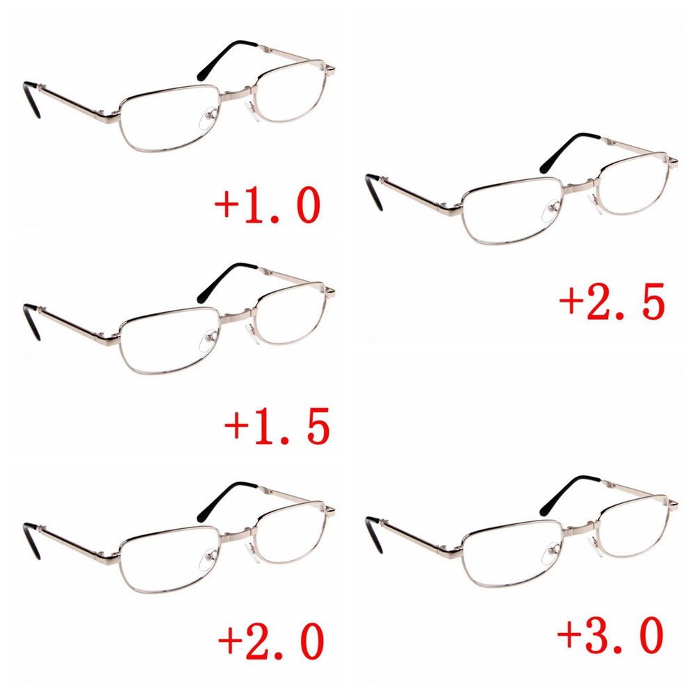 Kính Đọc Sách Có Thể Gấp Gọn Bằng Kim Loại Màu Bạc Thời Trang +1/ +1.5/ +2 /+2.5/ +3