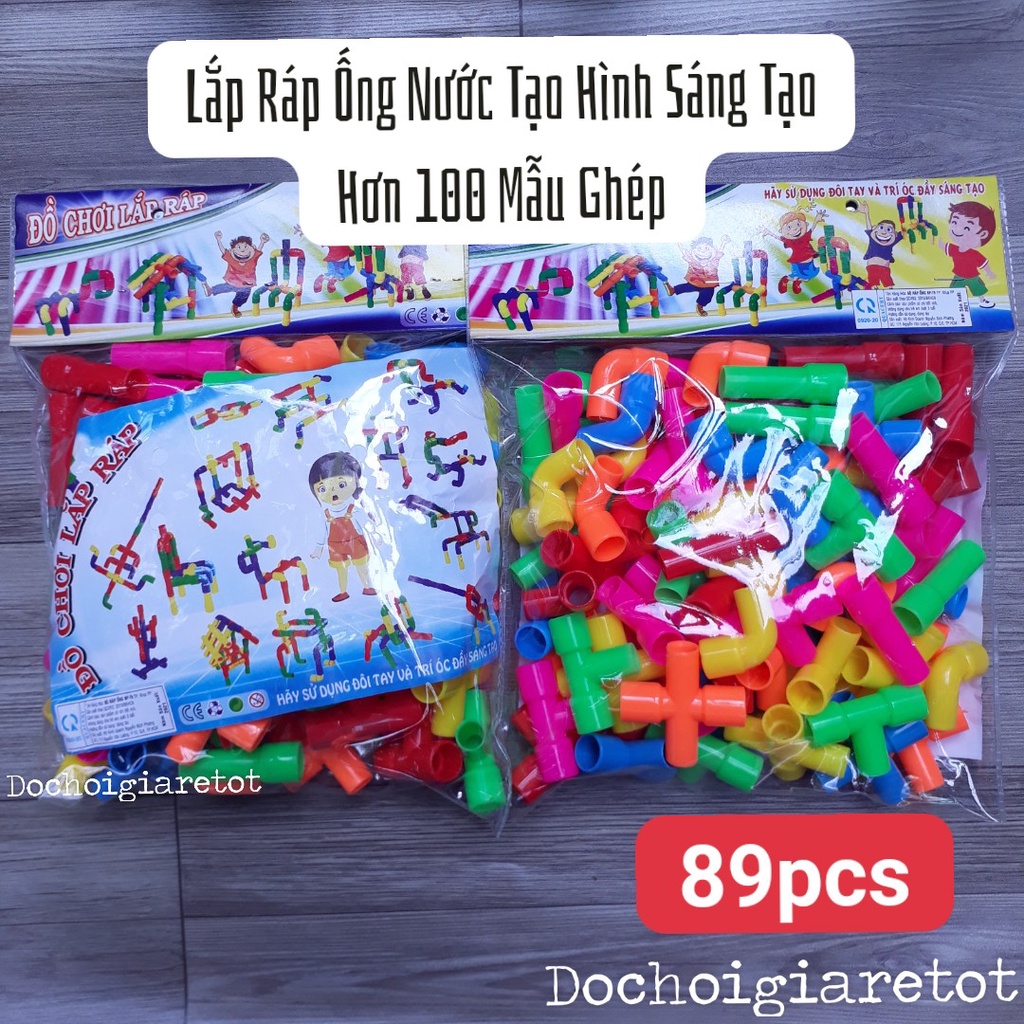 Đồ Chơi Lắp ráp xếp hình từ ống nước cho bé sáng tạo