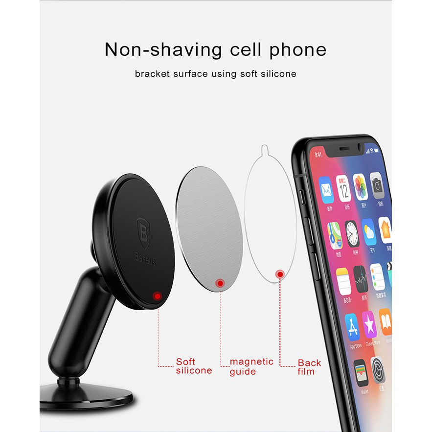 Giá đỡ điện thoại nam châm Baseus Bullet Magnetic dùng cho xe hơi | BigBuy360 - bigbuy360.vn