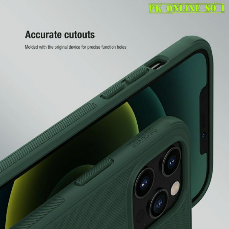 Ốp Lưng Nhám Chống Vân Tay Nillkin Frosted Shield Cho IP 12,13 pro max