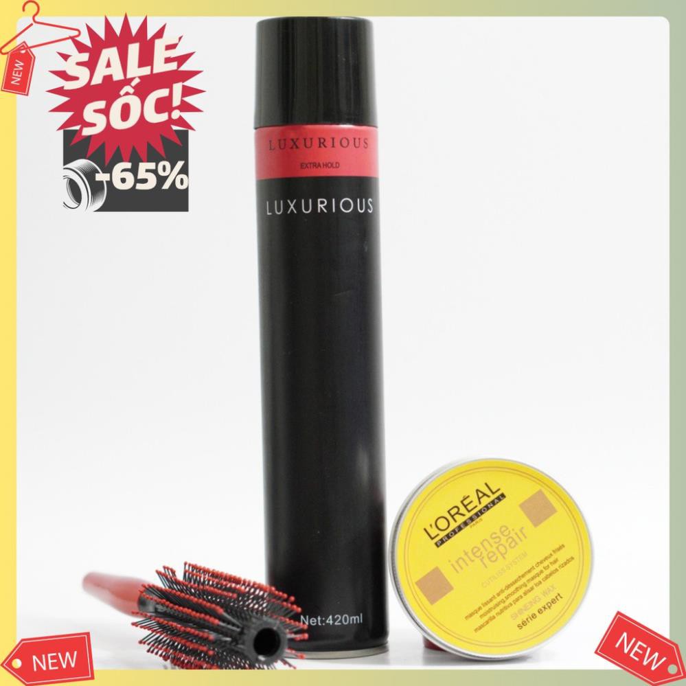 Sáp vuốt tóc 🎁 Freeship 🎁 COMBO sáp vuốt tóc L'real Trắng Đục CHÍNH HÃNG + GÔM XỊT TÓC tặng kèm lược - Keo vuốt tóc