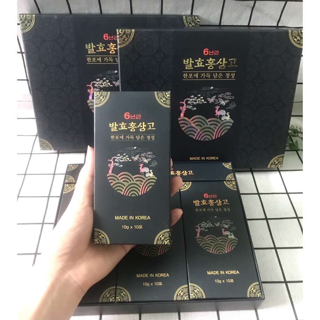 Hồng sâm Hàn Quốc tinh chất hồng sâm 6 năm tuổi dạng gói cô đặc hộp 10 gói