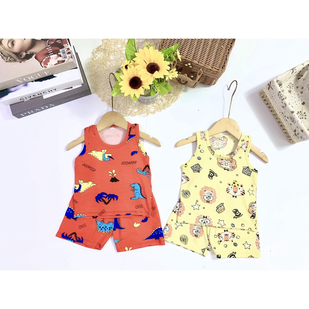 Bộ Ba Lỗ Cotton Nhiều Hình Cho Bé Trai Bé Gái Mềm Mịn