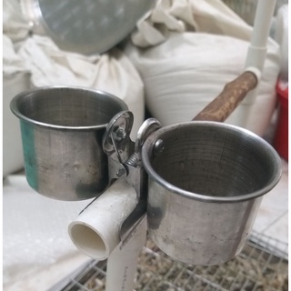 Cóng inox đôi đựng thức ăn và nước uống cho vẹt