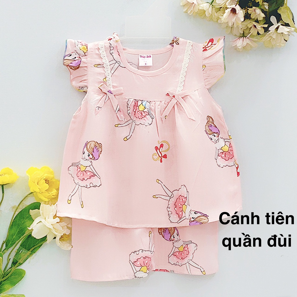 [Bé 9-37kg] Bộ TOLE, LANH CÁNH TIÊN QUẦN ĐÙI BE GÁI - chất vải tole, lanh 2 da mem, mịn không co rút [ Hàng đẹp loại 1]