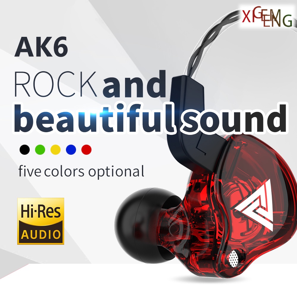 AK6 Tai nghe có dây Chất lượng cao chống ồn Tai nghe trong tai có micrô