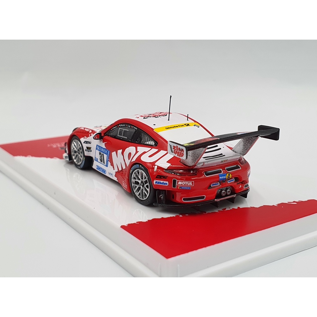 Xe Mô Hình Porsche 911 GT3 R Nurburgring 24H 2017 Tỉ lệ 1:64 Hãng sx Tarmac Works( Trắng Đỏ )