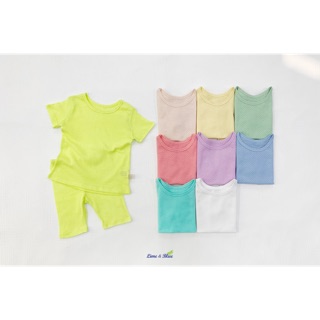 Bộ cộc trơn lưới Lime & Blue made in Korea