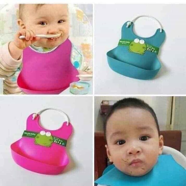 Yếm silicon cho bé ăn dặm