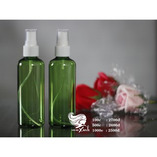 CHAI XỊT [FREE SHIP] 10 Chai xịt phun sương 100ml màu xanh lá, màu nâu, trắng sữa