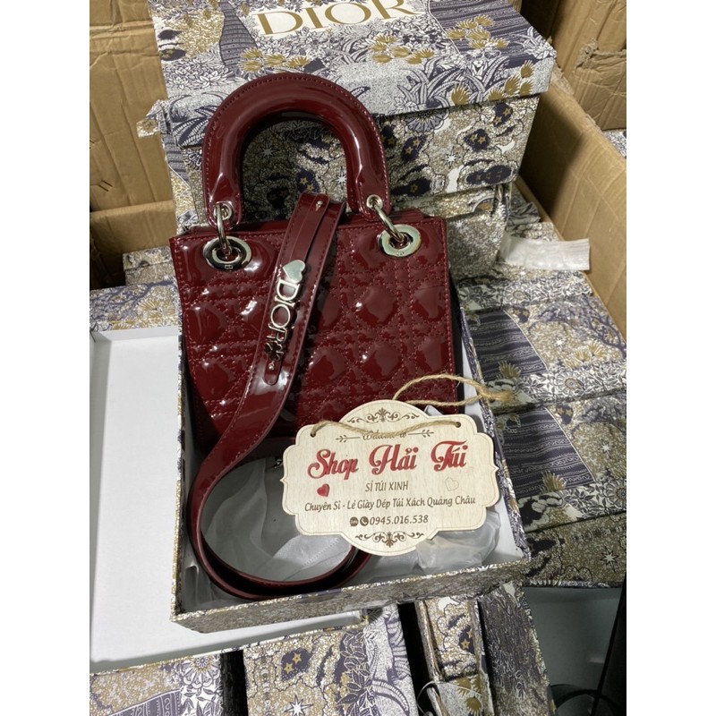 Túi vuông 5 ô da bóng sang chảnh