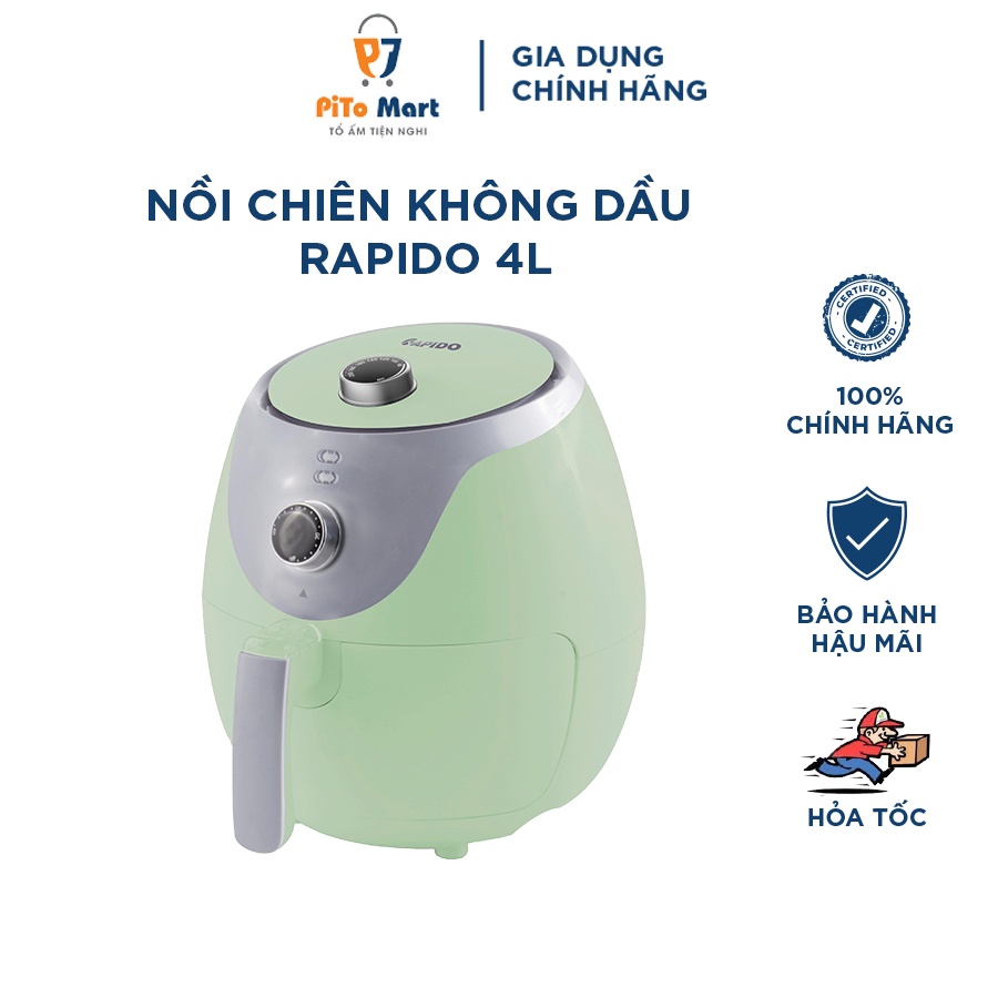 Nồi chiên không dầu điện tử 4L RAPIDO RAF4.0M3 tiện lợi - Hàng chính hãng