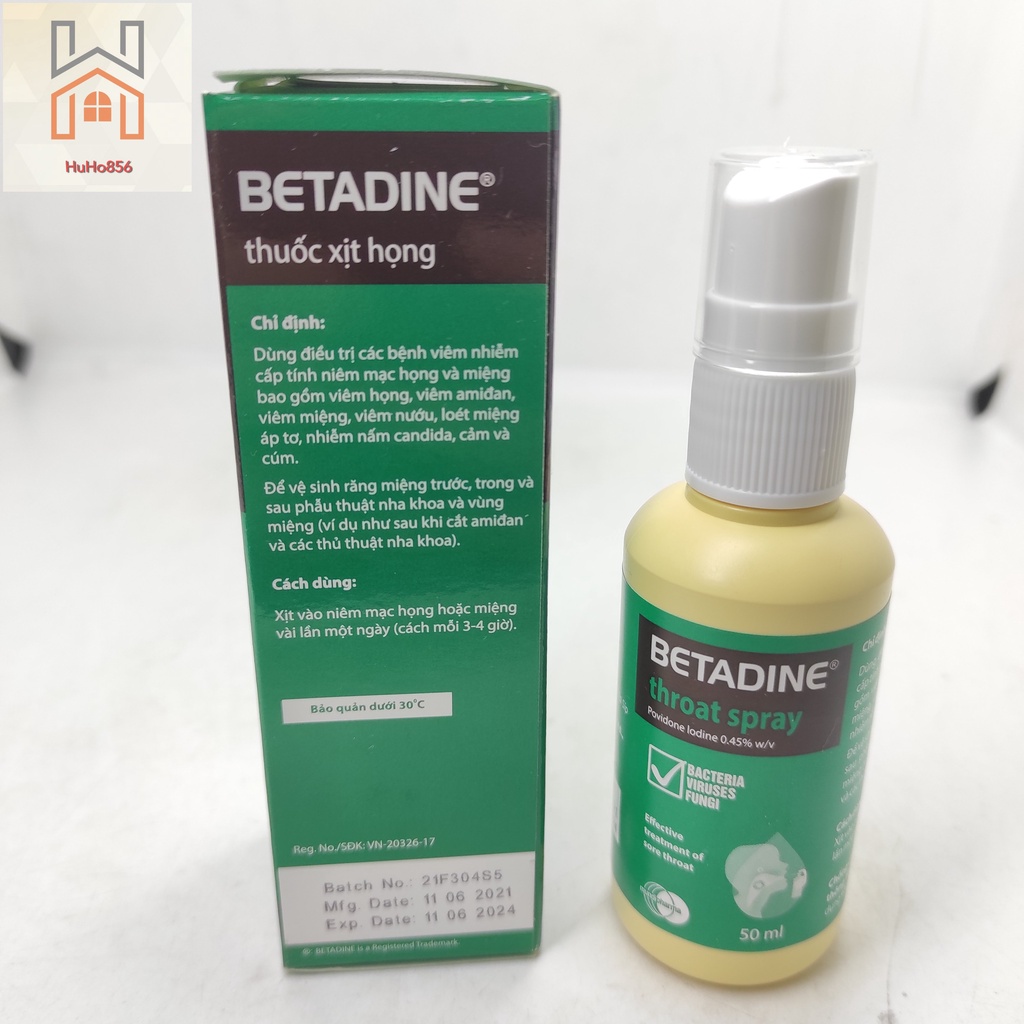 Dung Dịch Xịt Họng Betadine - BETADINE Throat Spray - Lọ 50ml