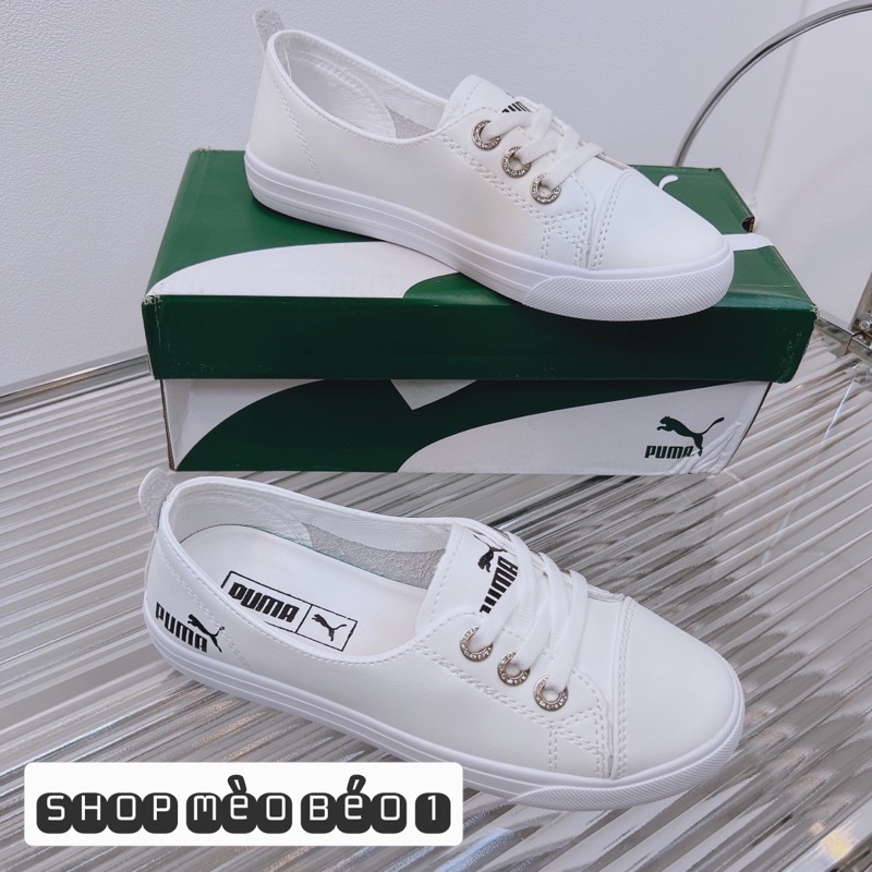 Giày thể thao trắng puma quai đan chéo fullbox