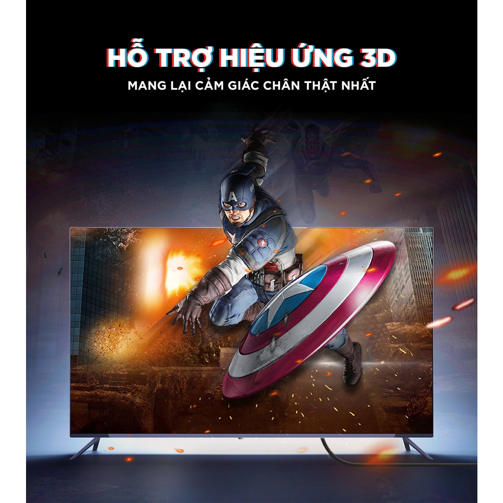 Dây HDMI 1.4 thuần đồng 19+1, độ dài từ 1-5m UGREEN HD104