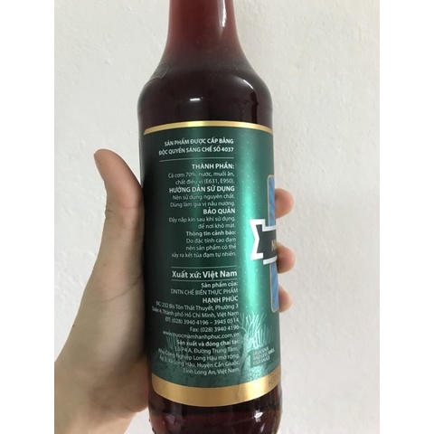 Nước mắm Hạnh phúc cao cấp 60 độ đạm 500ml