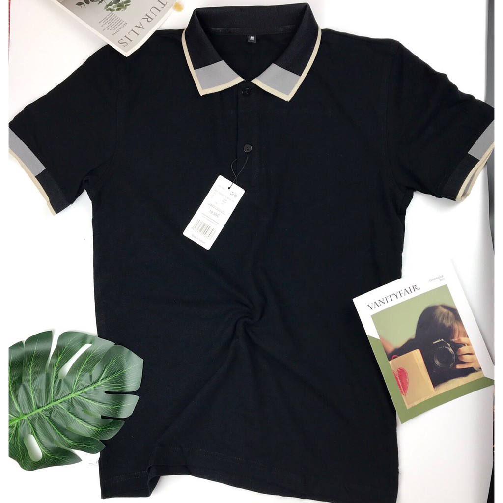 [Chất Cá Sấu] Áo Thun Nam Có Cổ, Áo Phông Nam Thời Trang Đen Trắng Cổ Kẻ Chất Vải Co Giãn 4 Chiều Thông Hơi Thoáng Mát | BigBuy360 - bigbuy360.vn