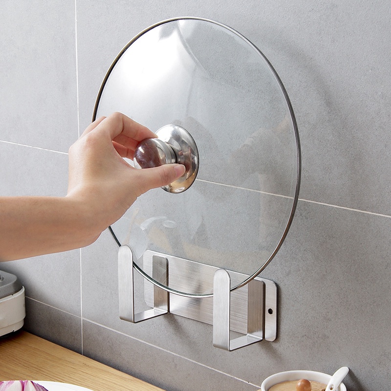 Giá treo vung nồi đa năng inox 304 treo thớt, chảo dễ dàng dán tường