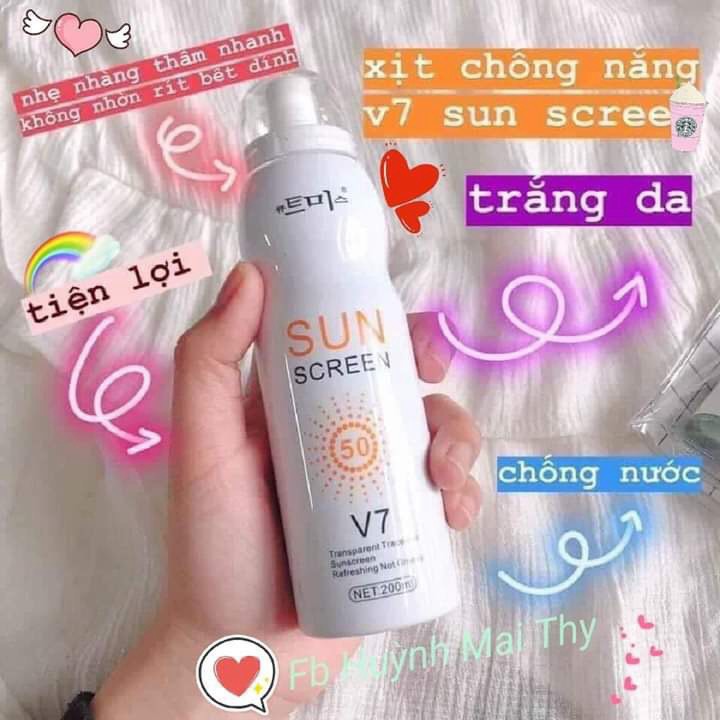 Xịt Chống Nắng, Xịt Nâng Tone Che Khuyết Điểm Sunscreen V7 Magic Flower 238ml Hàn Quốc Chính Hãng