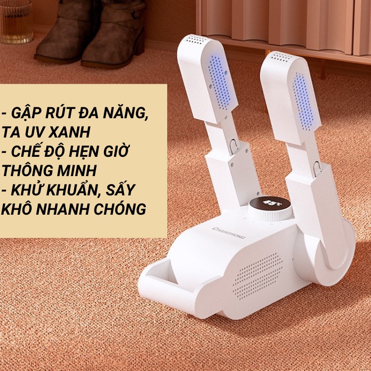 Máy sấy giày đa năng khử mùi, khử khuẩn bằng tia UV chính hãng bảo hành 12 tháng