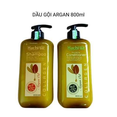 [ ComBo ] Dầu gội  argan  HACHI - 800ml [1gội+1xã ] Phục hồi tóc khô và hư tổn