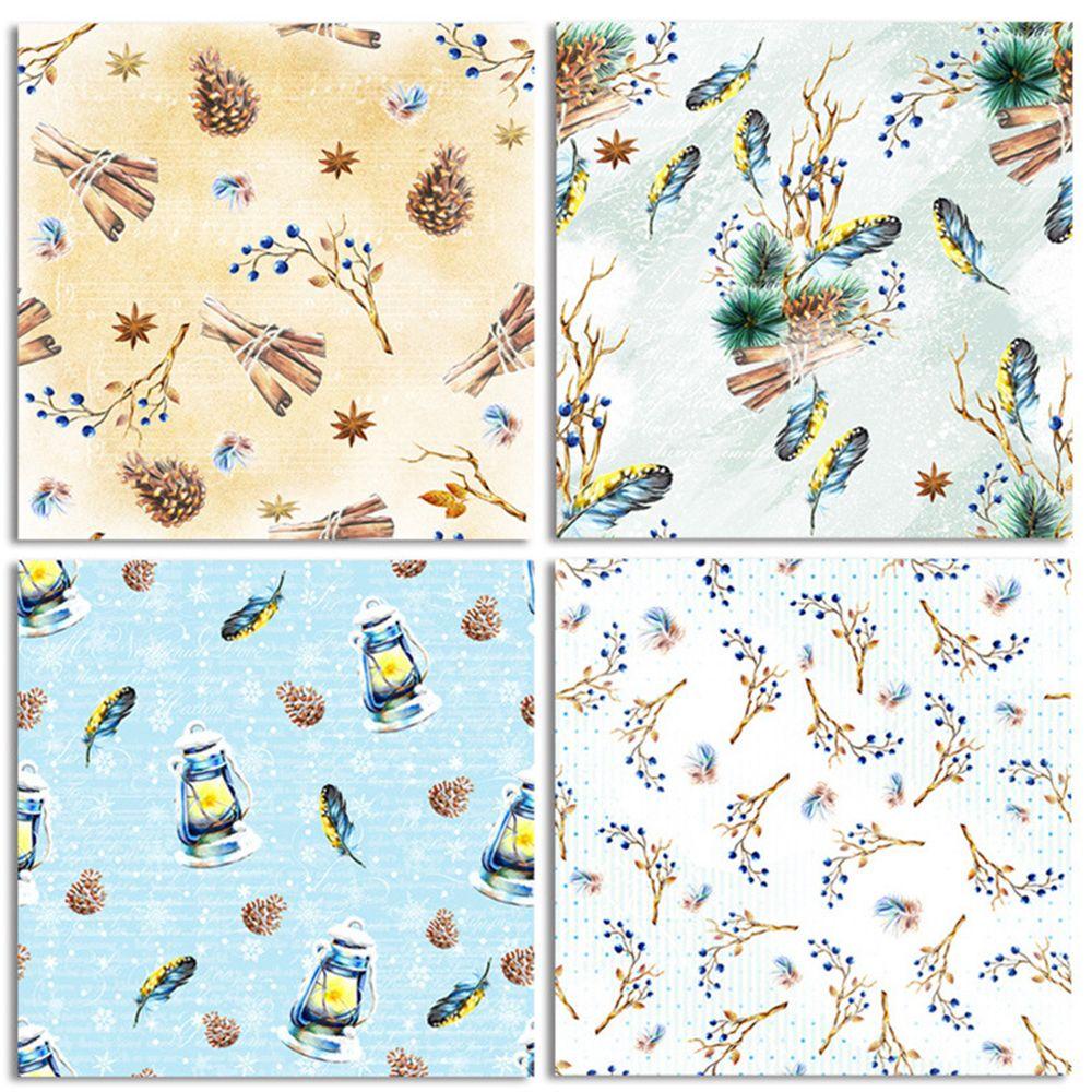 Set 24 Tấm Giấy Làm Phông Nền Hoa Mùa Đông Thủ Công