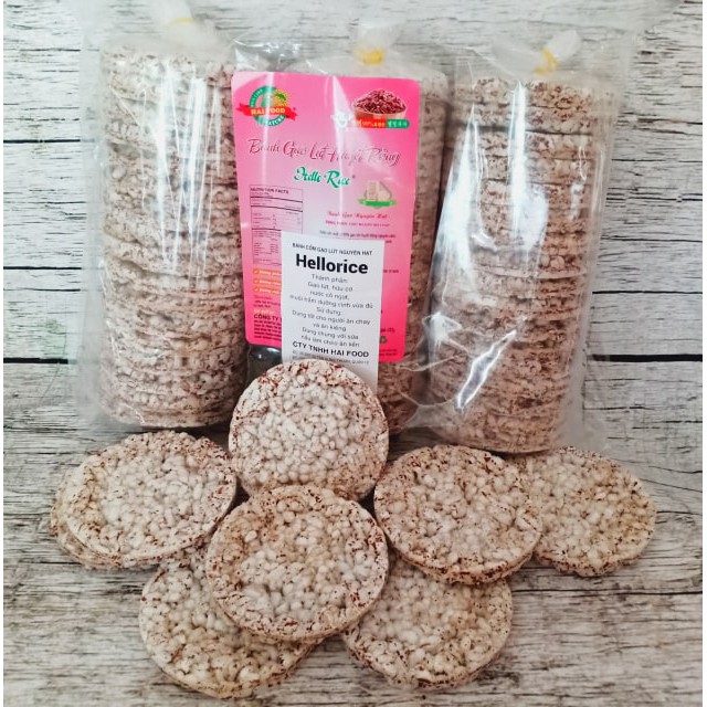 Bánh không đường cho người ăn kiêng - Bánh gạo lứt Hellorice 500g - hữu cơ thảo dược bổ sung chất xơ và khoáng chất | BigBuy360 - bigbuy360.vn
