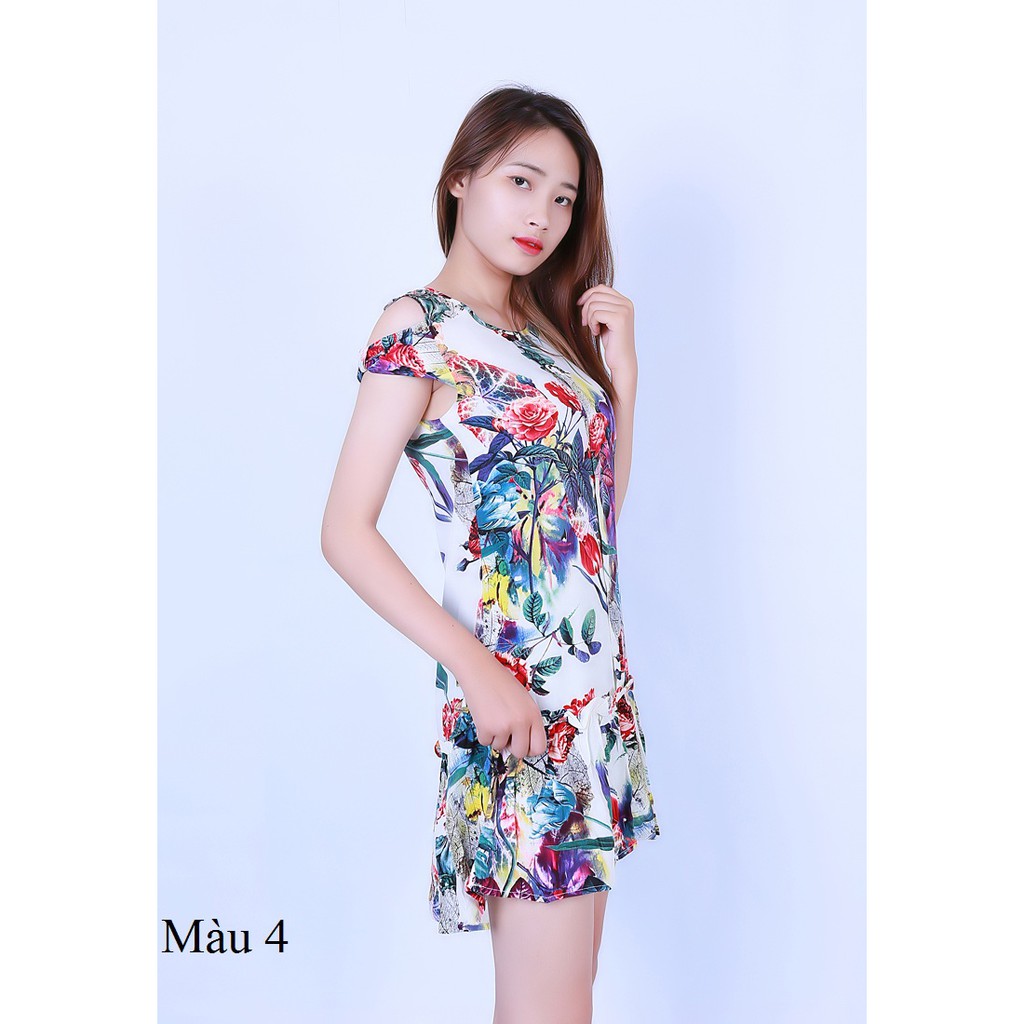 Váy lanh Vicci TVN004 dáng đuôi cá phối họa tiết