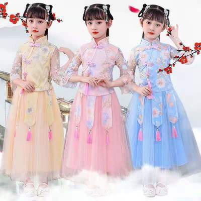 Hanfu, váy mùa xuân và mùa hè, cô gái, trang phục, váy siêu bất tử phong cách Trung Quốc, váy công chúa Tang Suit, mặc t