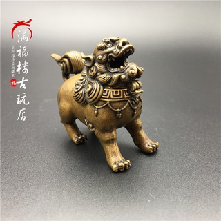 Lư hương hình sư tử bằng đồng thau phong cách Vintage
