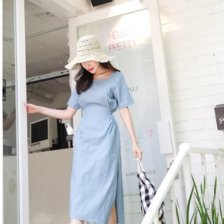 Đầm Suông Linen Thắc Nơ