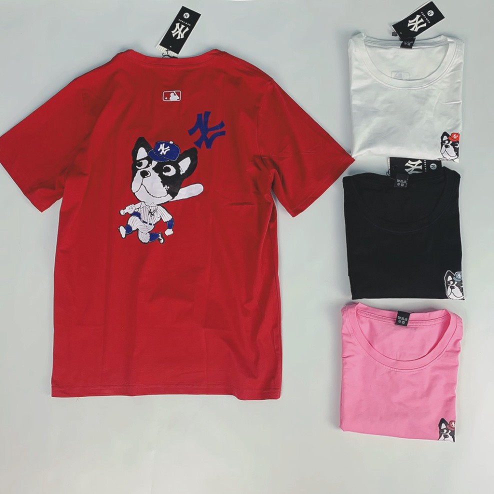 [Chất Mịn, Đẹp] Áo Cotton Nữ Tay Ngắn Hình Chú Chó Bóng Chày Siêu Kute