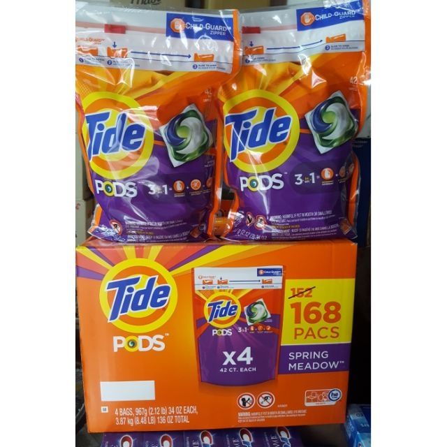 Viên Giặt Tẩy Quần Áo Tide Pods 3 in 1 của Mỹ.