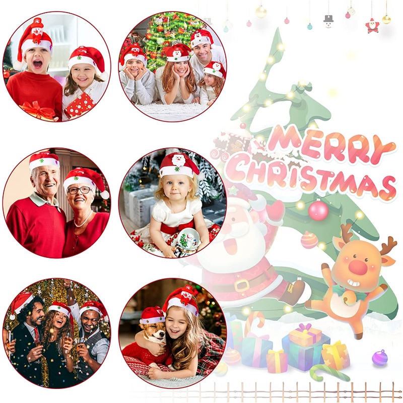 Mũ Vải Nhiều Kiểu Họa Tiết Phong Cách Giáng Sinh Màu Đỏ / Hoạt Hình Ông Già Noel / Người Tuyết Làm Quà