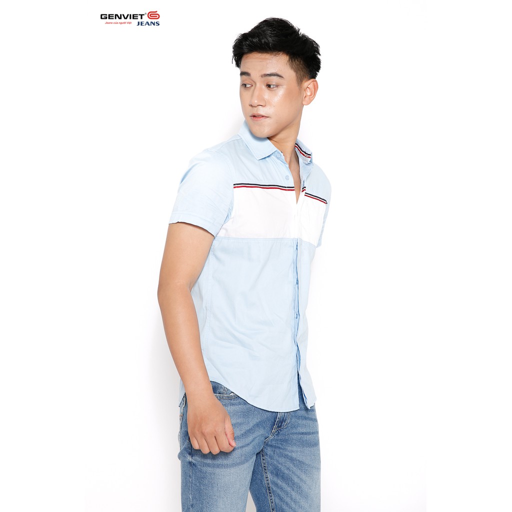 Áo sơ mi cộc tay nam T3321C415 GENVIET | BigBuy360 - bigbuy360.vn