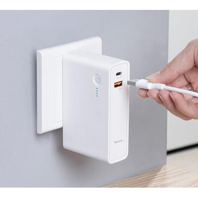 CỦ SẠC NHANH KIÊM PIN DỰ PHÒNG 10000MAH 18W 2 CỔNG USB - TYPE C TỰ ĐIỀU CHỈNH DÒNG PHÙ HỢP CÁC THIẾT BỊ TAI TWS ĐỒNG HỒ