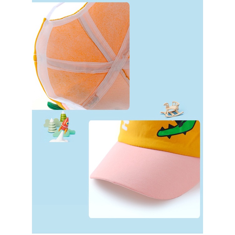 Mũ lưỡi trai hình khủng long nhiều màu cho bé trai bé gái 1-4 tuổi (mẫu mới)- MU34