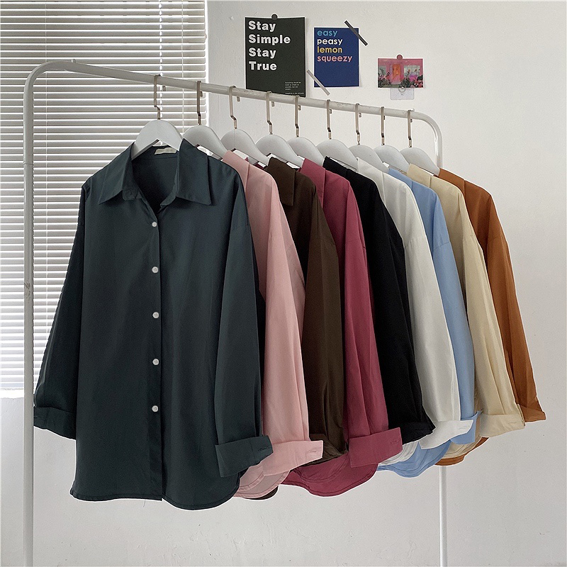 [ Mã 11FASHIONSALE1 giảm 10K đơn 50K ] Áo sơ mi tay dài dáng rộng phong cách thời trang hàn quốc | BigBuy360 - bigbuy360.vn